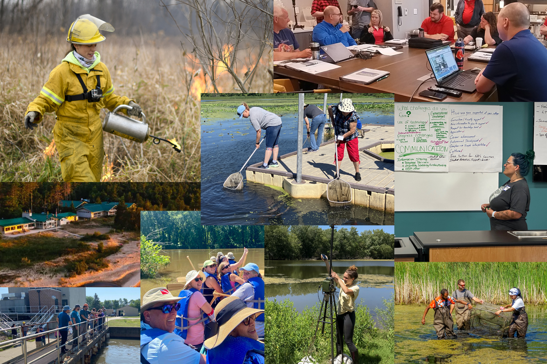 Collage with several photos from the EARTh Center website